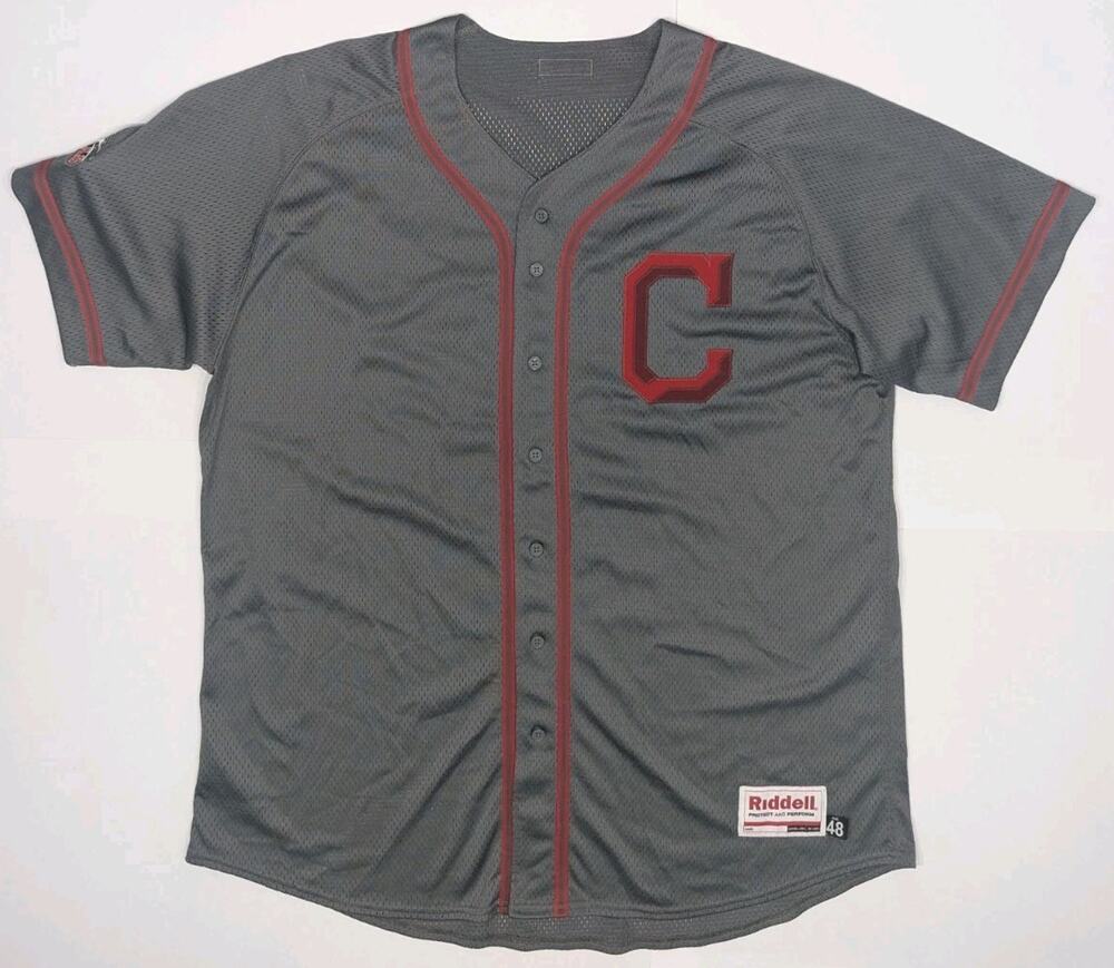 Vintage New Smyrna Beach Cudas Baseball Jersey Riddell Size 48 XL Grey Captain